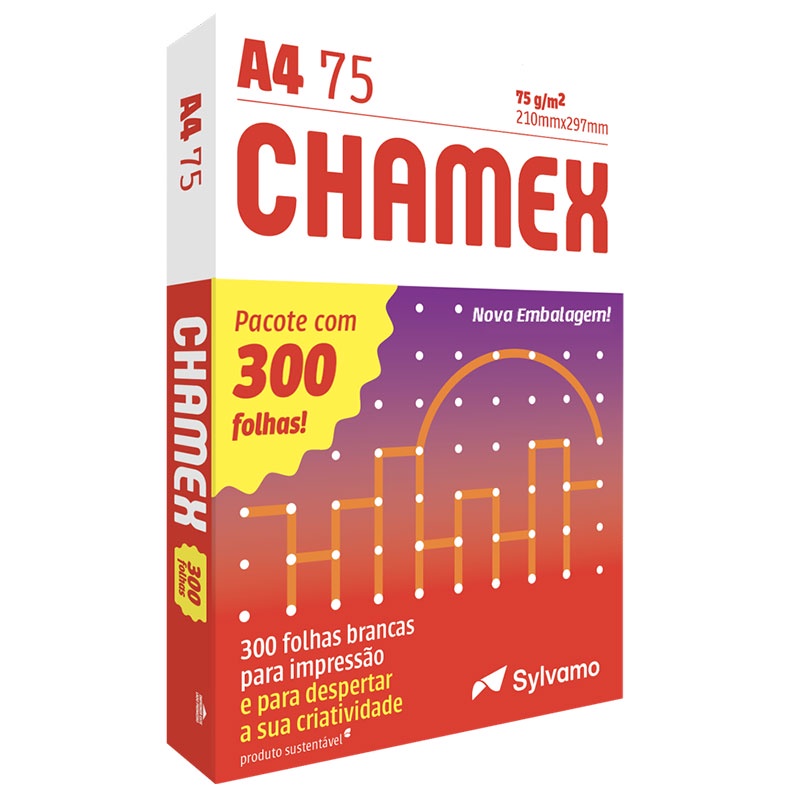 Papel sulfite A4 75g 210×297 com 300 folhas Chamex