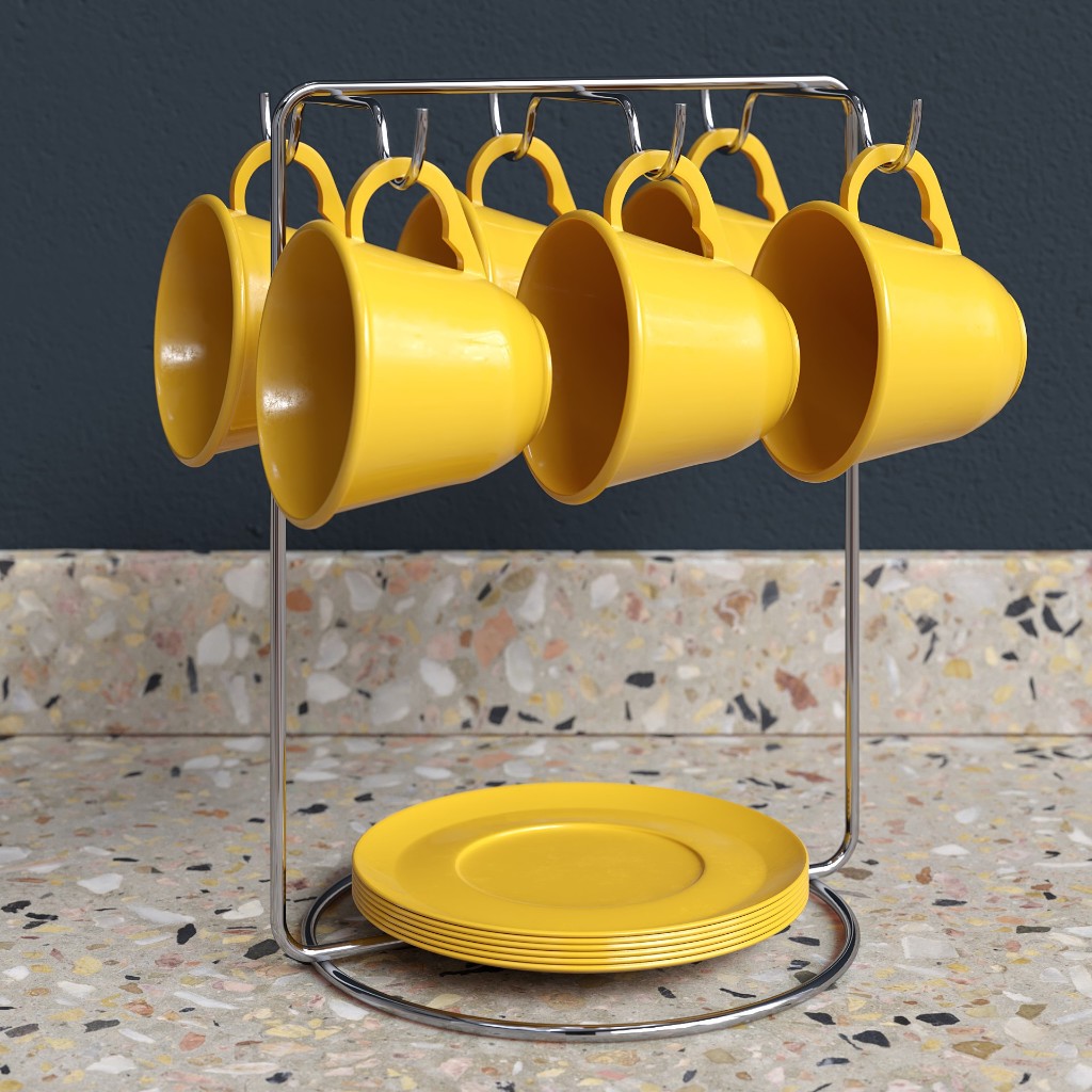 Suporte Para Xícaras Caneca Pires Aramado Cromado Decoração Casa Cozinha