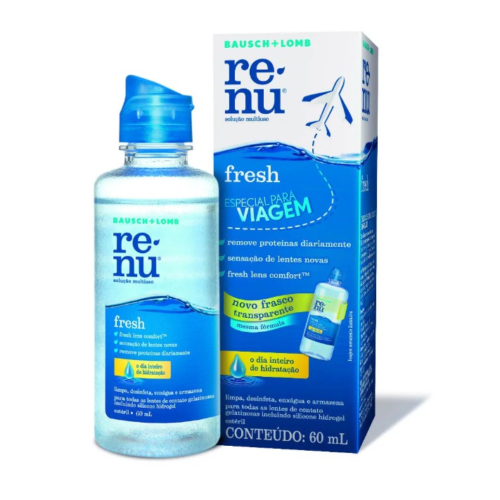 Renu Fresh 60ml Viagem Solução De Limpeza Para L