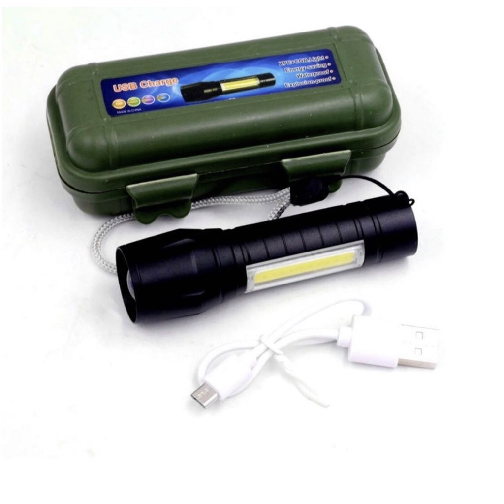 Lanterna Mini Led Cree Police Tatica Recarregável Zoom Forte