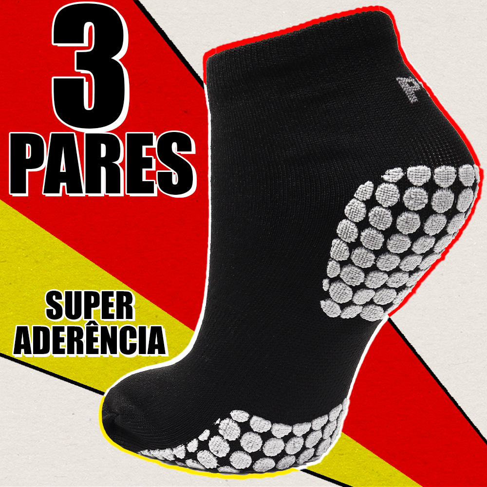 Kit 3 Pares Meia Antiderrapante Hidroginástica Pilates Fisioterapia 34 a 39 39 a 42 Yoga Adulto