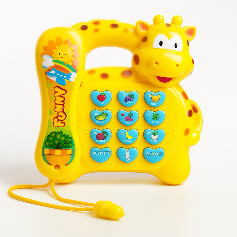 Telefone Musical Infantil Animal Girafa Brinquedo Educativo