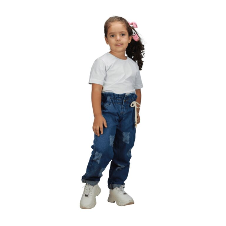 Calça Jeans Feminina Infantil 1 a 8 anos menina