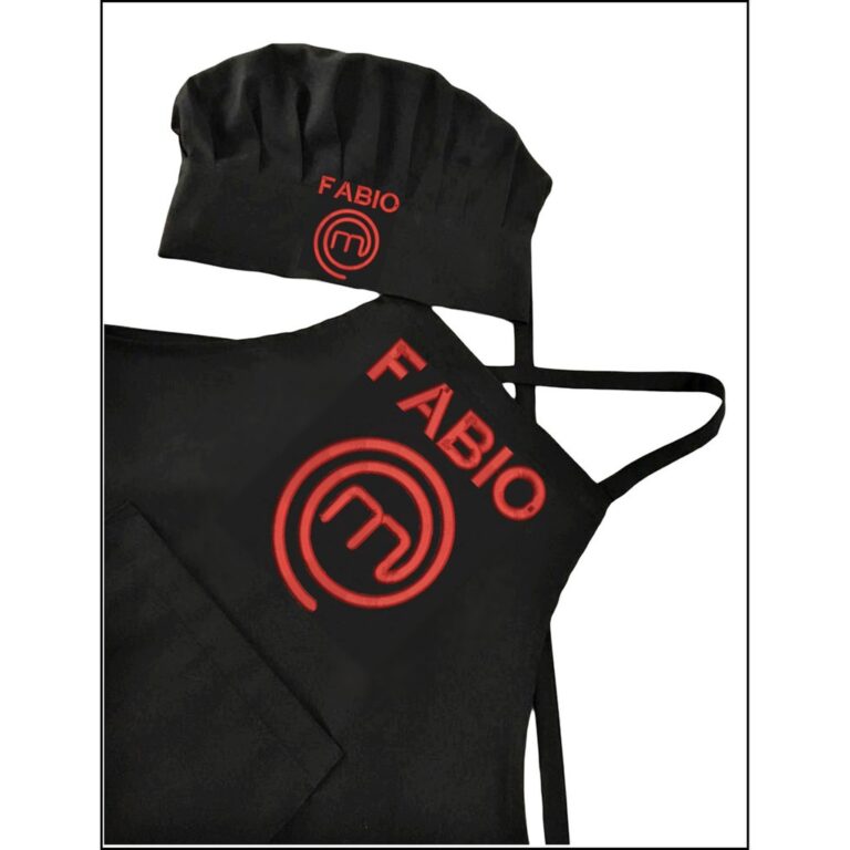 Avental + Chapeu Cozinheiro Masterchef Bordado Adu