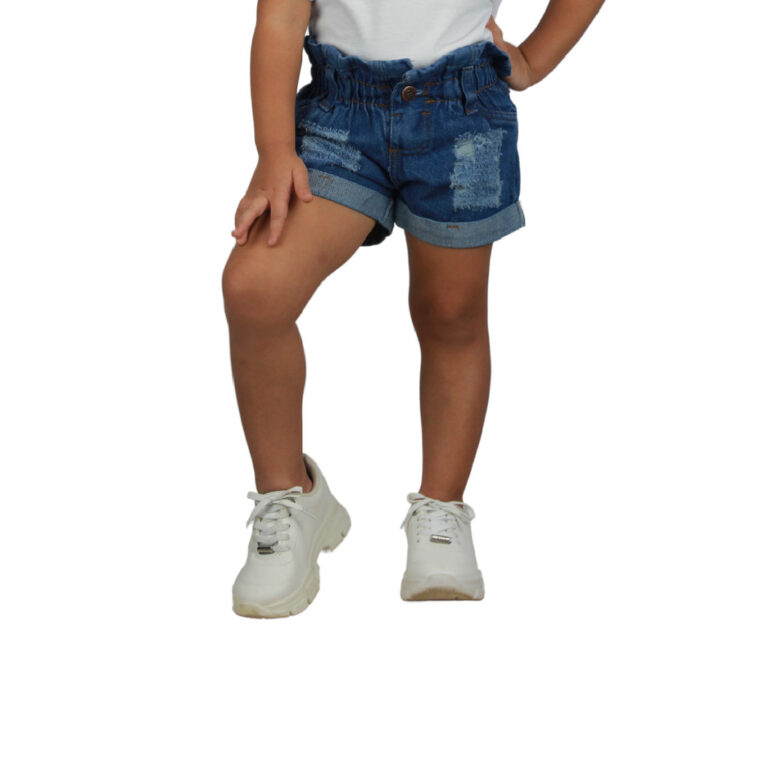 Shorts Jeans Feminino Infantil Juvenil Verão 04 a