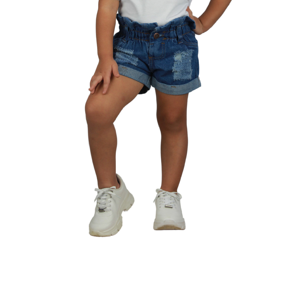 Shorts Jeans Feminino Infantil Juvenil Verão 04 a 16 anos