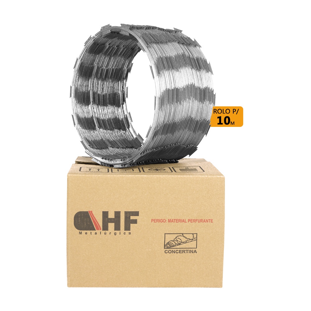 Cerca concertina simples galvanizada 30cm 10 metros promoção