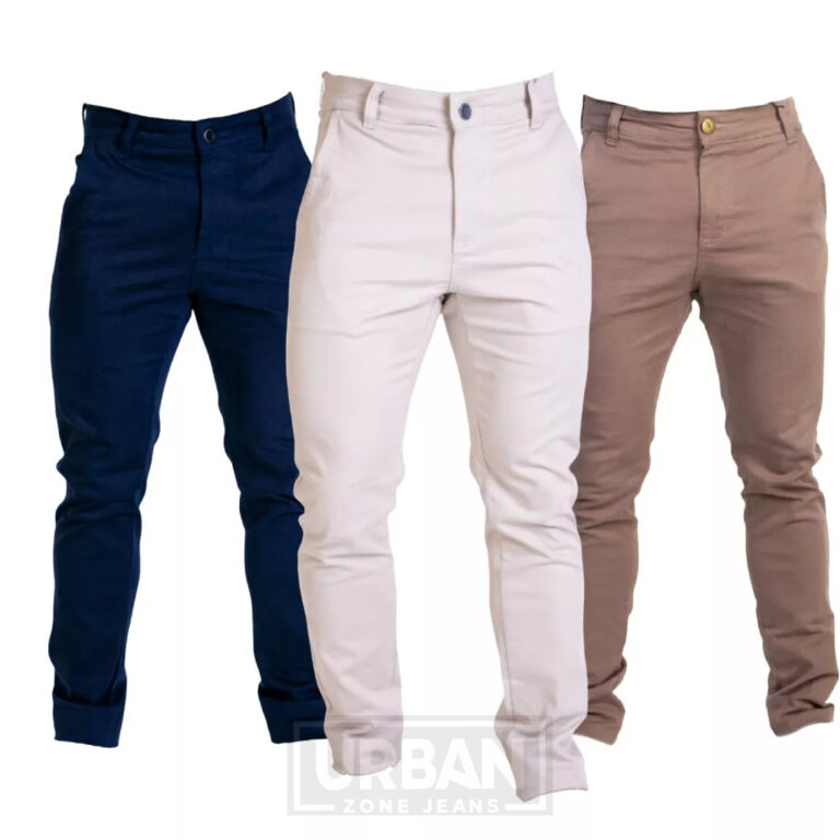 Kit c/ 3 Calças Masculinas de Sarja Esporte Fino 