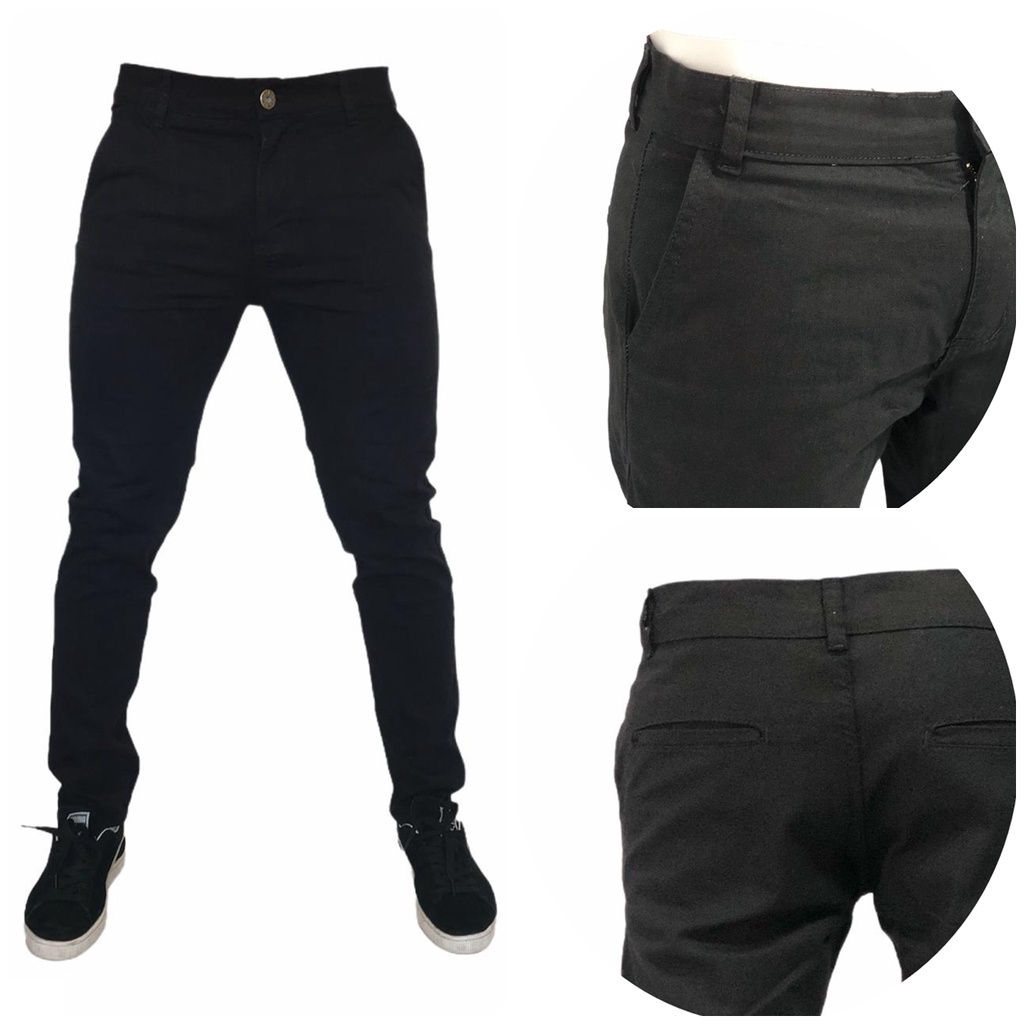 Calça de Sarja Chino e Jeans Premium Masculina Slim Diversas Cores