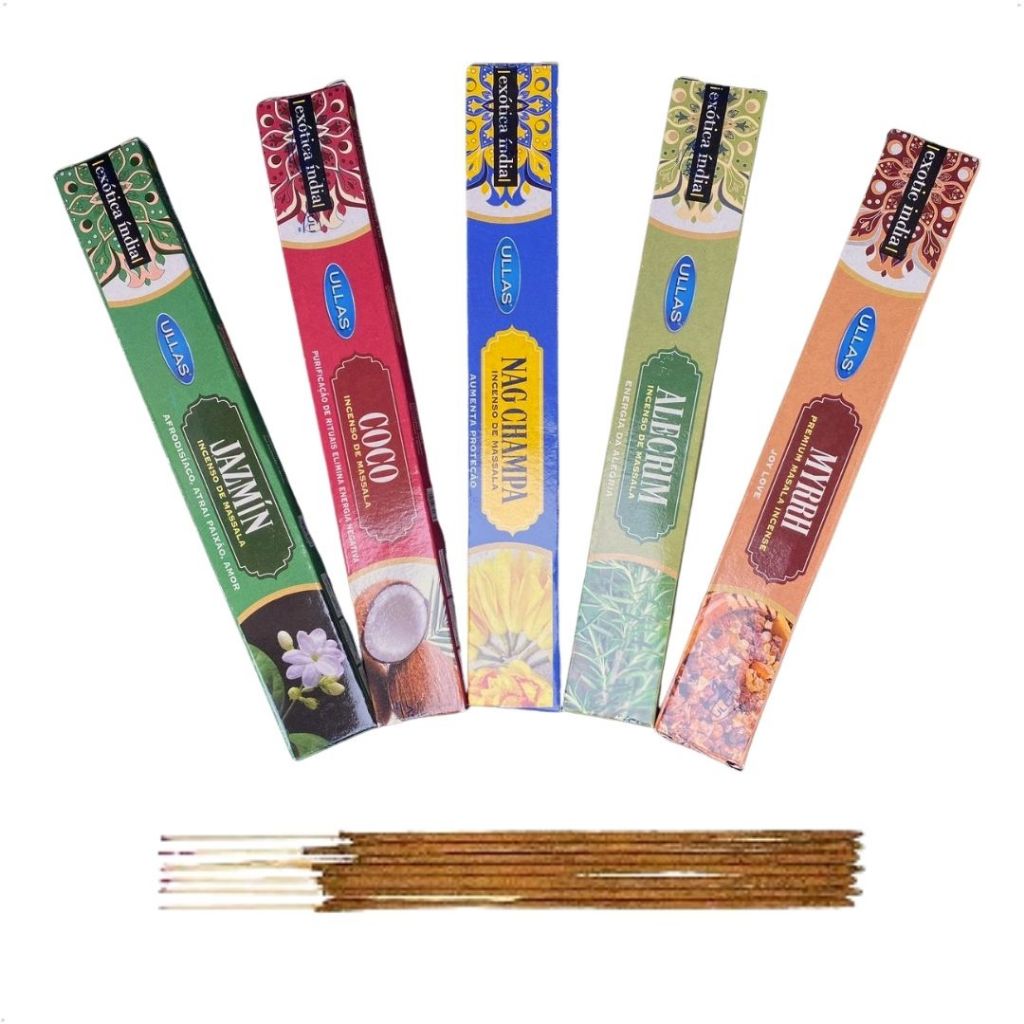 Kit Incenso Indiano Massala Ullas 12 Cxs – Fragrancia Mista 84 Vrts