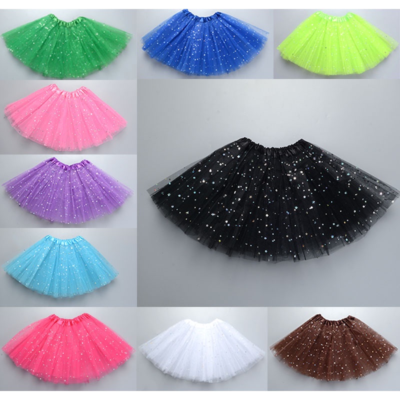 Saia de Tule Lisa/Brilho/Estrela/Glitter/Bolinha Carnaval  Criança Festa Junina Fantasia Halloween