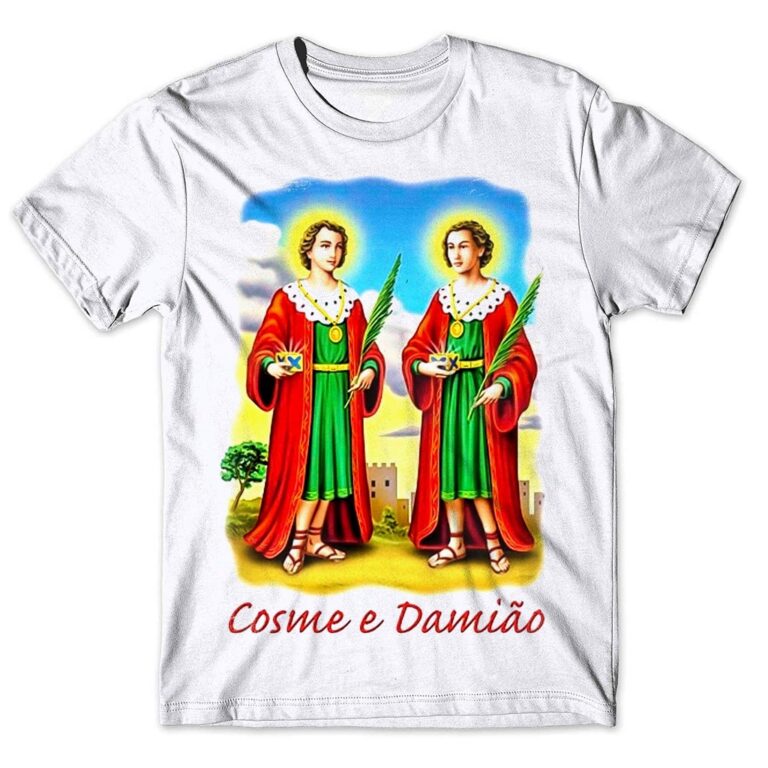 Camisa Camiseta Masculina Católica Cosme E Damiã