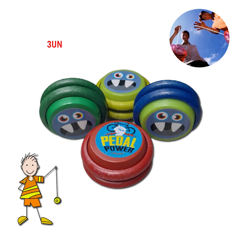 KIT 03 IOIO BRINQUEDO CORES VARIADAS CRIANÇA PESADO LEMBRANCINHA INFANTIL COLORIDO