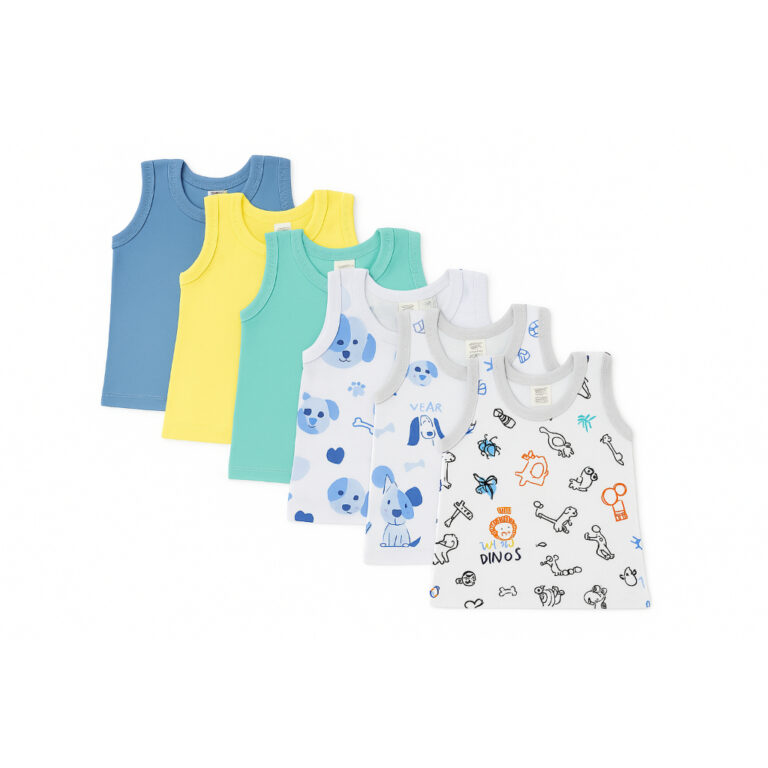 Kit 6 Camiseta Regata bebe menino e menina 100% al