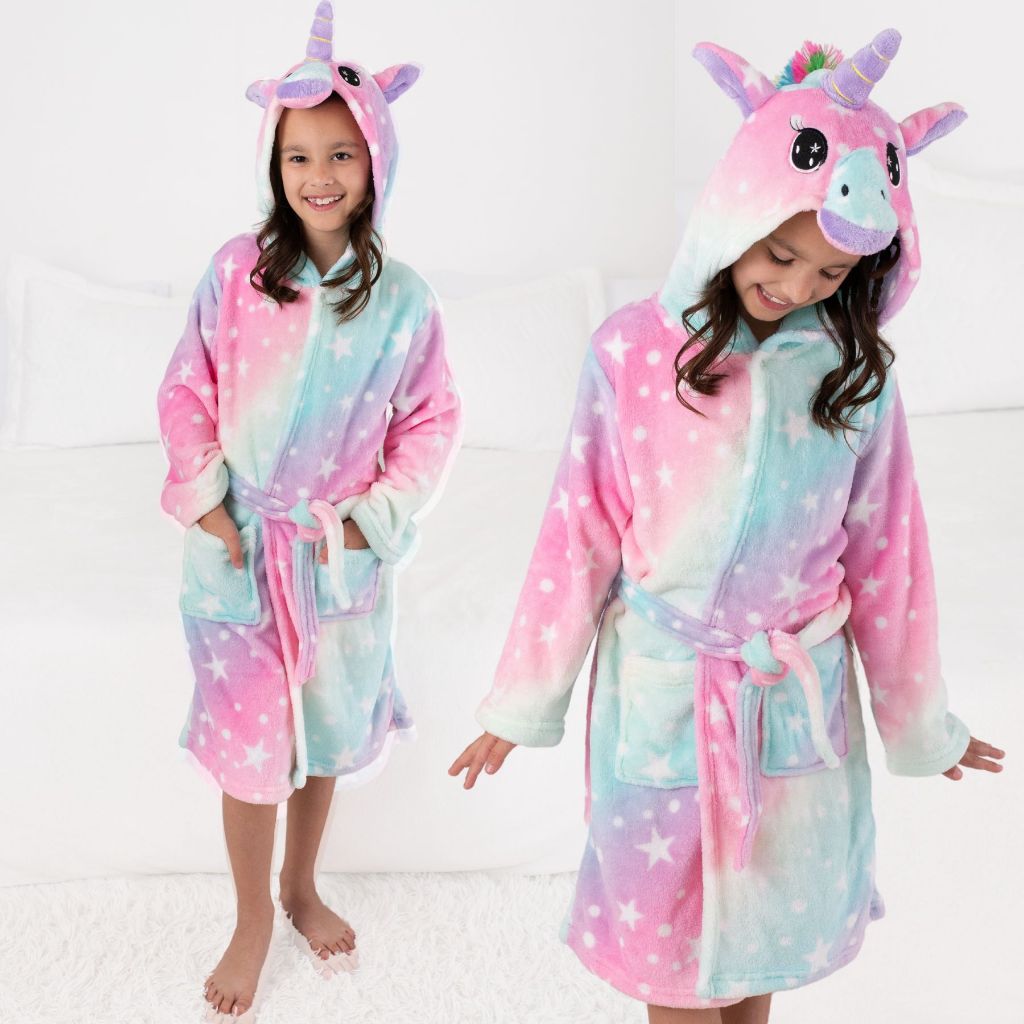 Roupão Infantil Menina Banho Unicórnio – Pronta Entrega