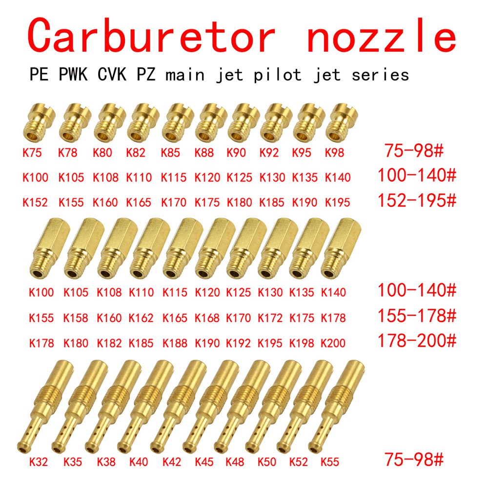 Mortorcycle Nozzle Jets 10pcs/20pcs series main jet Gicleur Gicle Esguicho carburetor batch and pilo