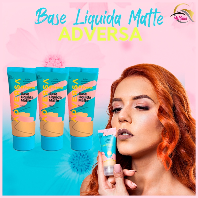 Base Líquida Matte Oil Free Vegana Adversa – Escolha Seu Tom