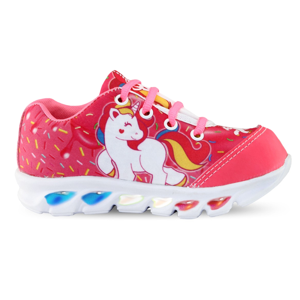 Tênis infantil de Led Meninas com Personagem Confortável para Passeio e Casual