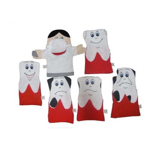 Fantoches Família Dentária Em Feltro 06 Peças +