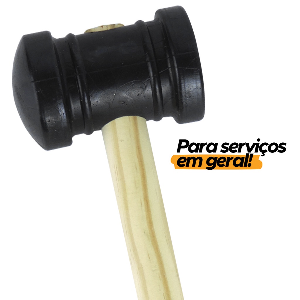 Martelo De Borracha 40, 60 e 80mm Para Cerâmica E Marcenaria