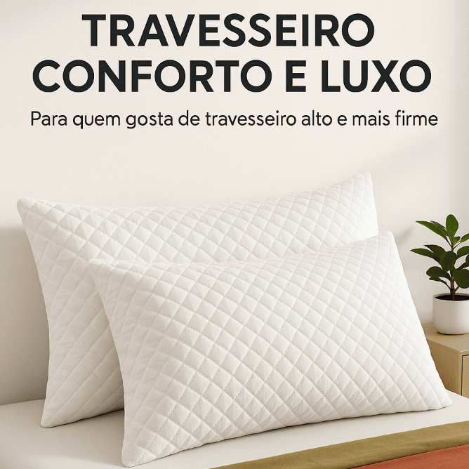 kit  2 Travesseiros Premium Conforto e Luxo suport