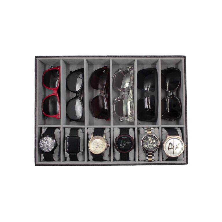 Bandeja Para Organizar 6 Óculos E 6 Relógios Clo