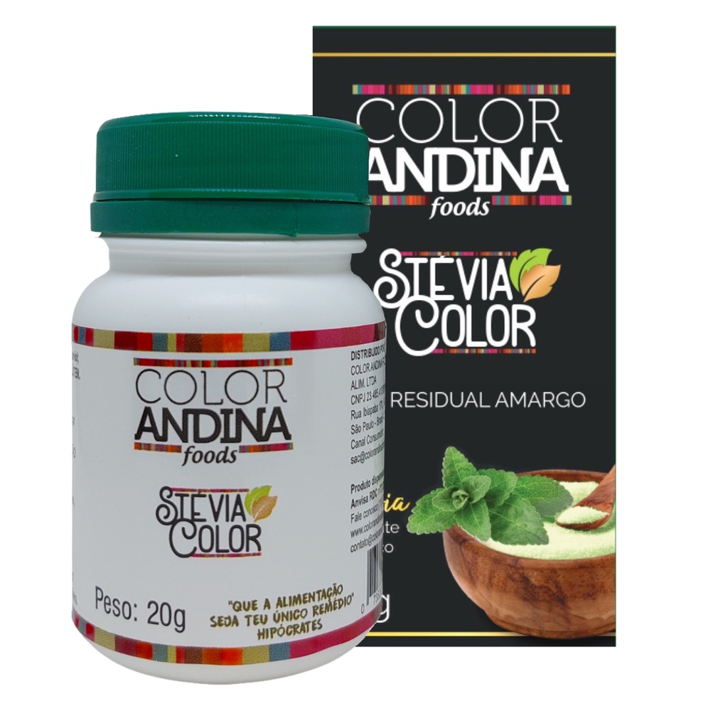 Adoçante  Stévia Color Andina 20g – SEM SABOR RESIDUAL AMARGO
