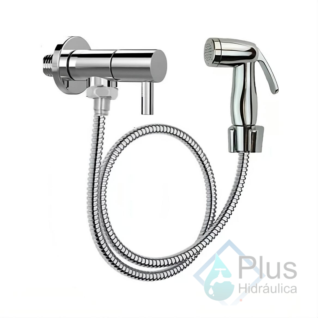 Ducha Higiênica Luxo Metal Cromado Acionamento 1/4 De Volta