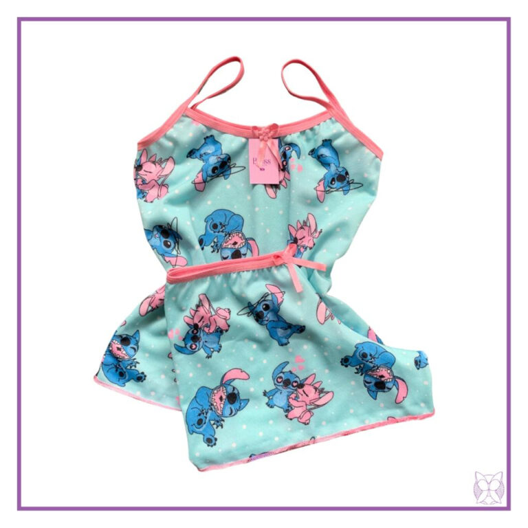 Pijama short doll infantil stitch menina estampas 