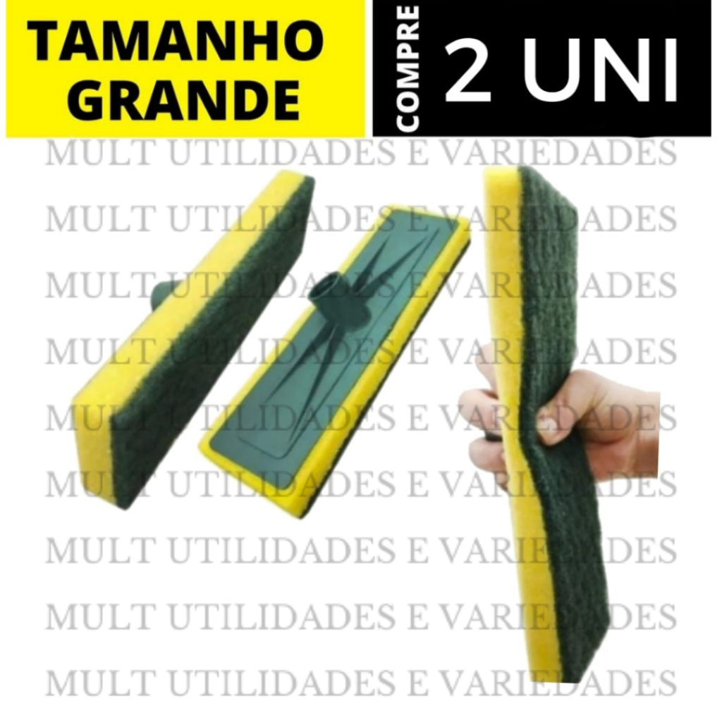 Kit 2 Rodo LAVA PISO abrasivo lava azulejo esponja piso esfregao  limpeza pesada rodo esfregões manu