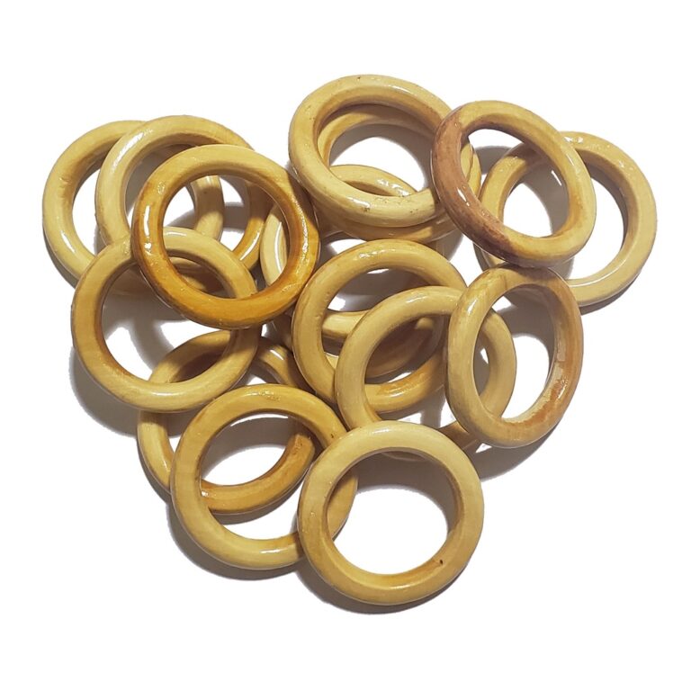 Argola de Madeira envernizada numero 1-  4.5 cm Po