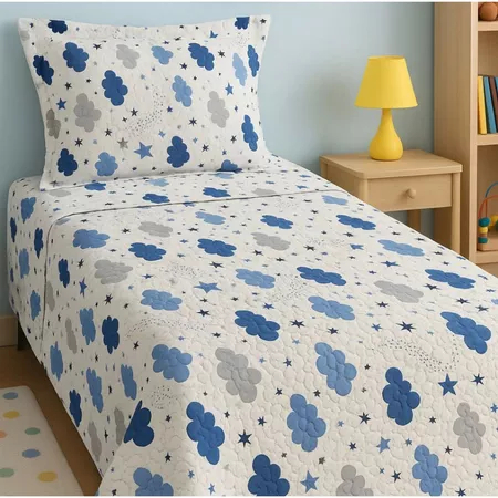 Kit Colcha Cobre Leito Infantil Solteiro Menino e 