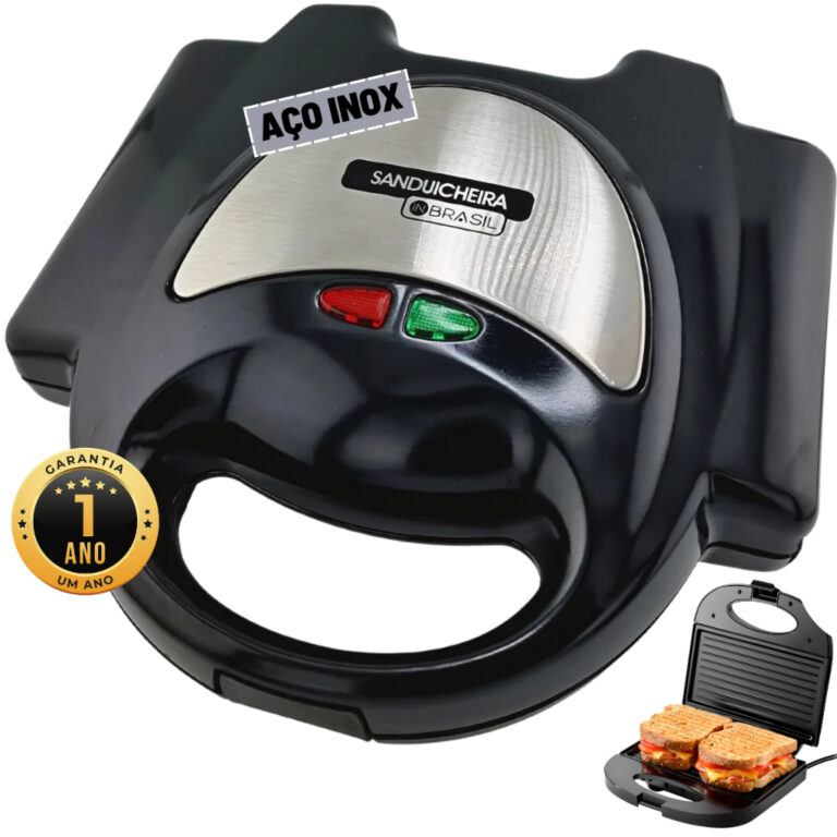 Sanduicheira Elétrica e Grill Inox antiaderente &