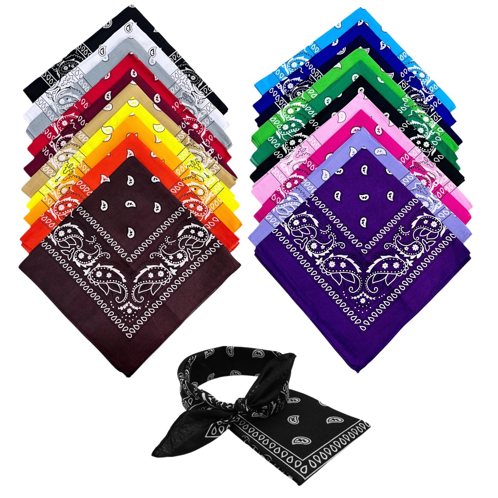 Bandana Lenço Estampado Em Poliéster Várias Cores