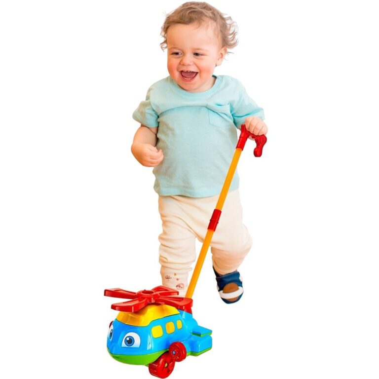 Brinquedo Bebê Infantil Avião De Empurrar Puxar