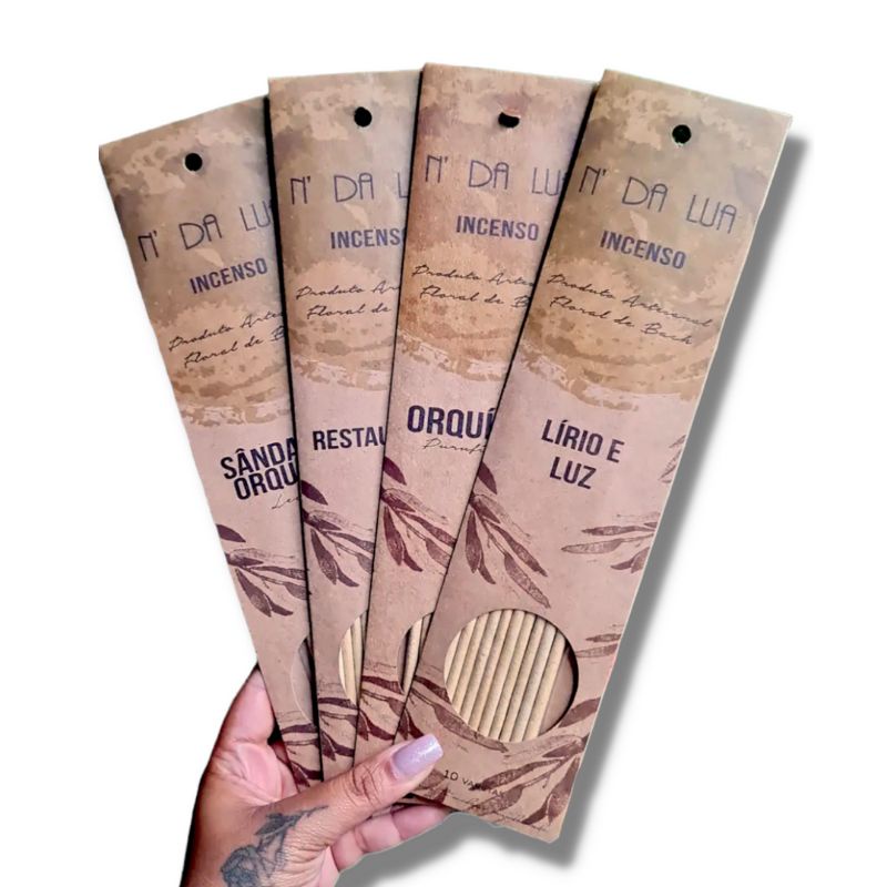 Incenso Várias Fragrâncias Vareta Natural N da Lua Floral de Bach Aroma Terapia