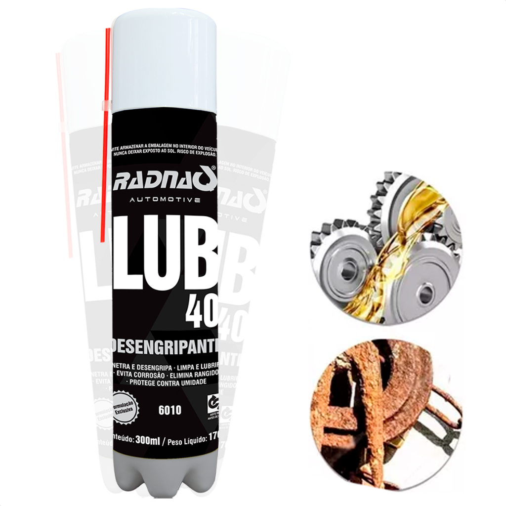 Spray Lubrificante Desengripante LUB40 Anti Ferrugem Anti Corrosivo – Radnaq 300ml