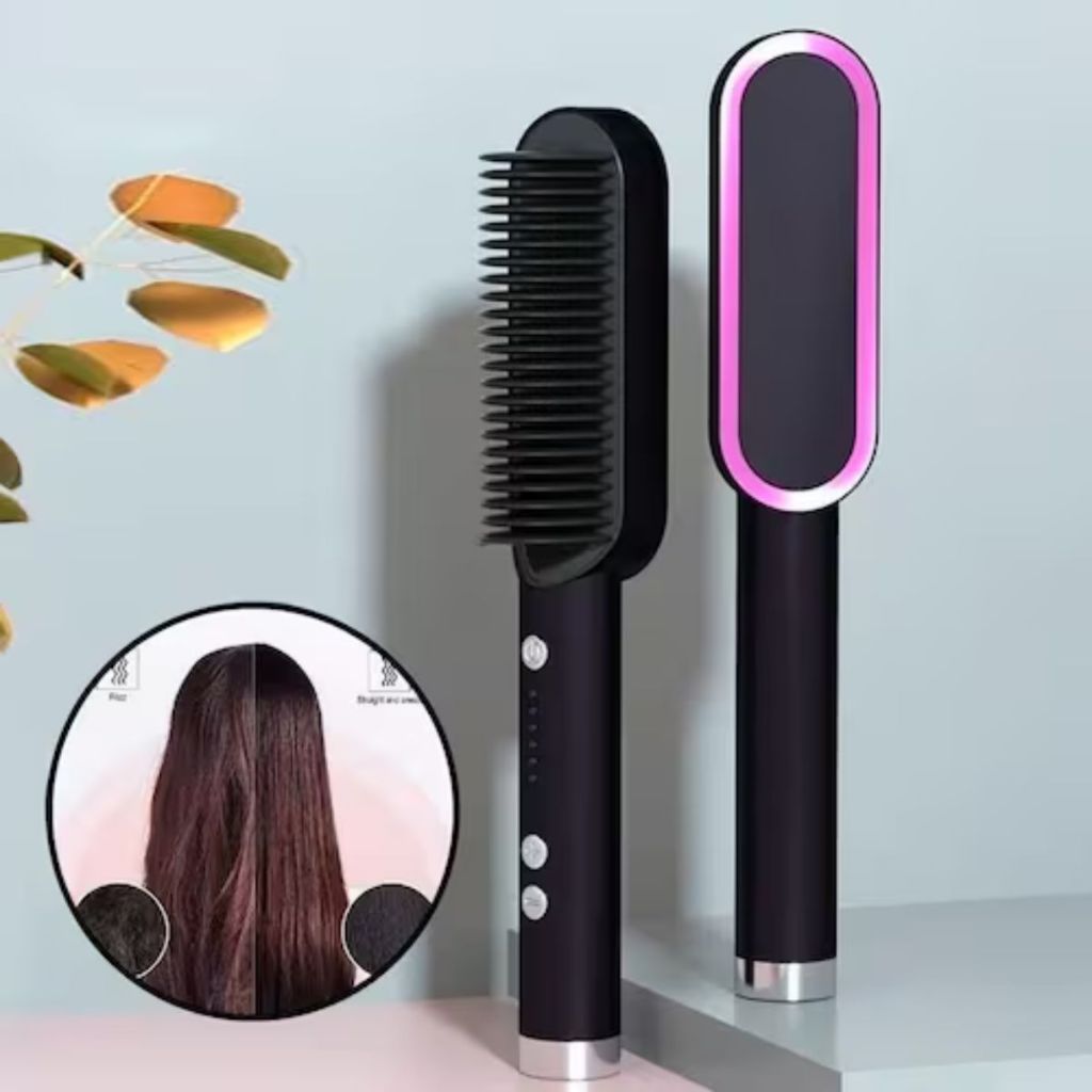 Escova Alisadora Bivolt 5 em 1 – Alisa, Alinha, Hidrata, Modela e Antiestática