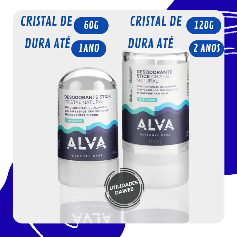 Desodorante Cristal Stick Alva 60g ou 120g Natural