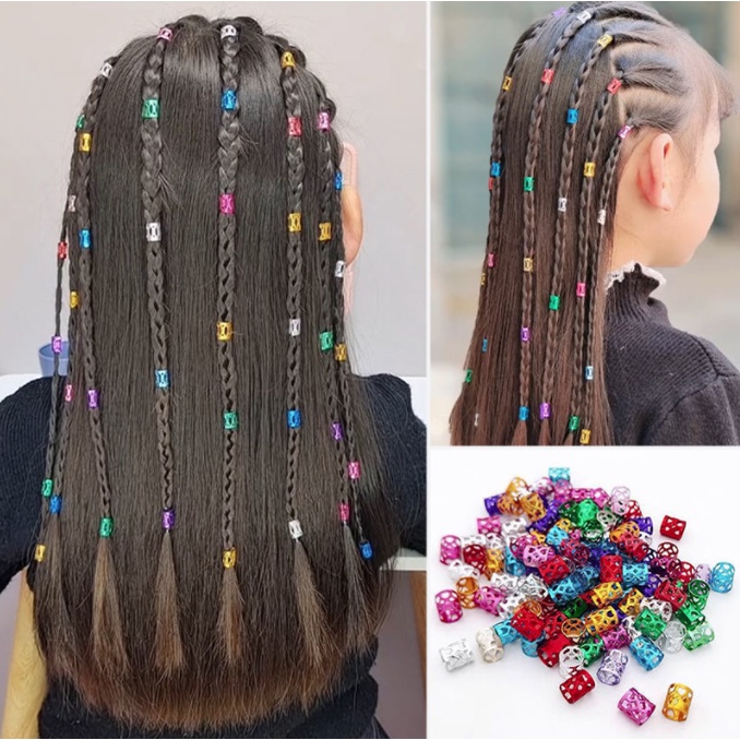 kit 100 Anel Para Trança Regulável Box Braids E 