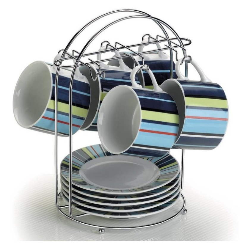 Suporte Portas Xícaras P Café e Chá Pires Organizador  Mesa Armário Com 6 Ganchos