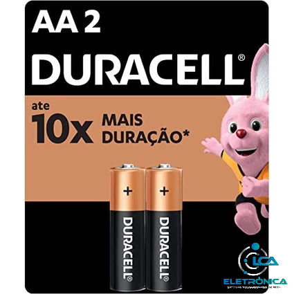 Pilha Duracell AA c/2 unidades Alkalina
