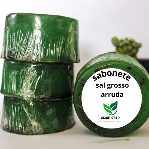 Sabonete Artesanal de Arruda, sal grosso e Alecrim