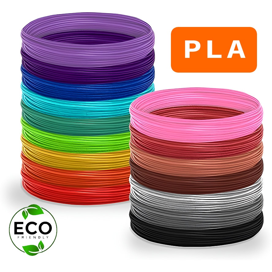 Refil Filamento Pla Ecológico Kit 10 Cores 100 ou 50 Metros Caneta 3d Impressora