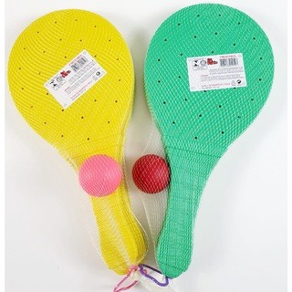 Kit Raquetes De Plastico Para Frescobol + Bolinha 