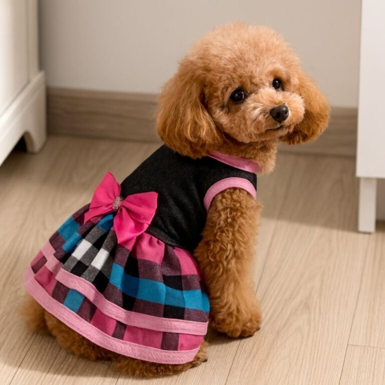 Vestido Pet Babado Xadrez Roupa pra Cachorros Vest