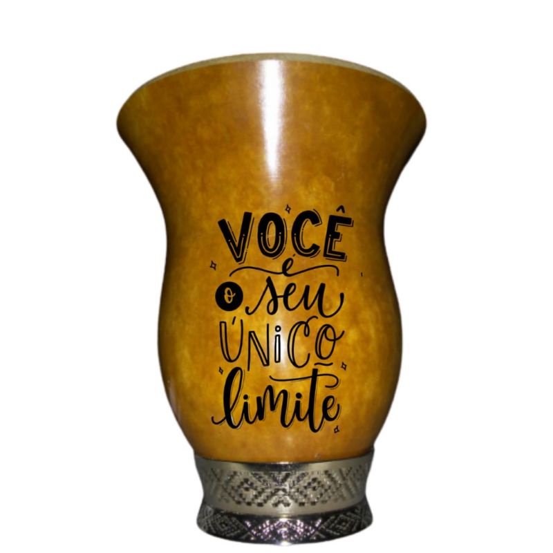 Cuia personalizada com pé inox e gravação a laser