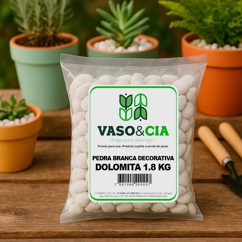 Pedra Dolomita Branca Seixo Decorativa para Vasos e Jardins Ornamentais – Pacote de 1,8 kg
