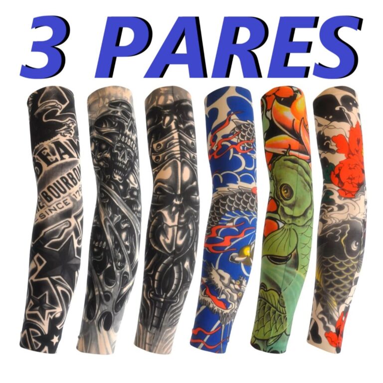 Kit com 03 pares de manguito manga tattoo tatuagem
