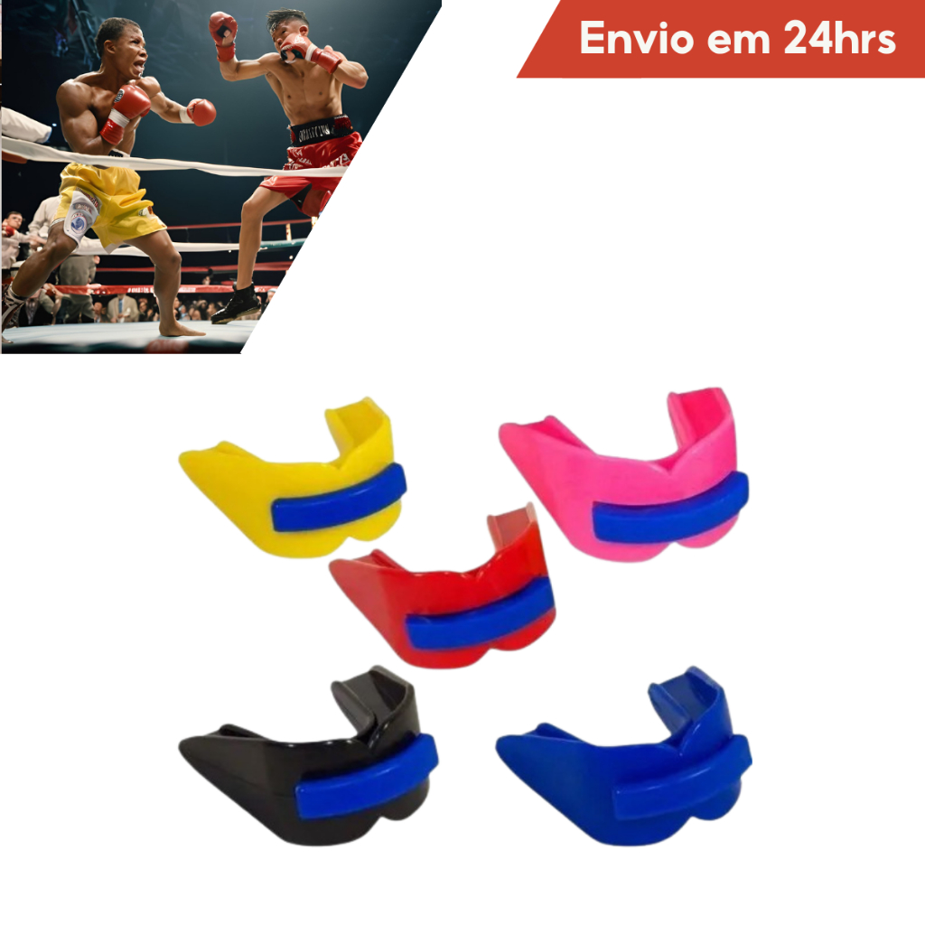 Protetor Bucal Duplo Moldável para Esportes Lotas Boxe MMA Jiu Muay Thai Anti Bruxismo